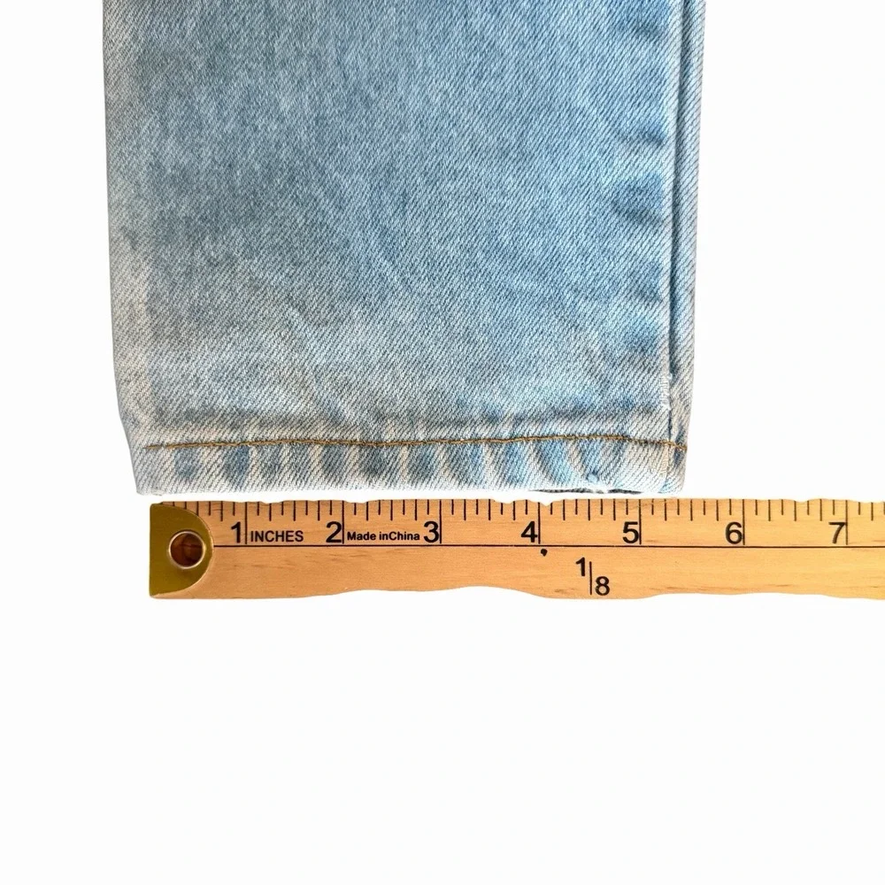 Vintage High Rise Zip Code Mom Jeans Sz 5/6 Distressed Embroidered Flowers Y2K